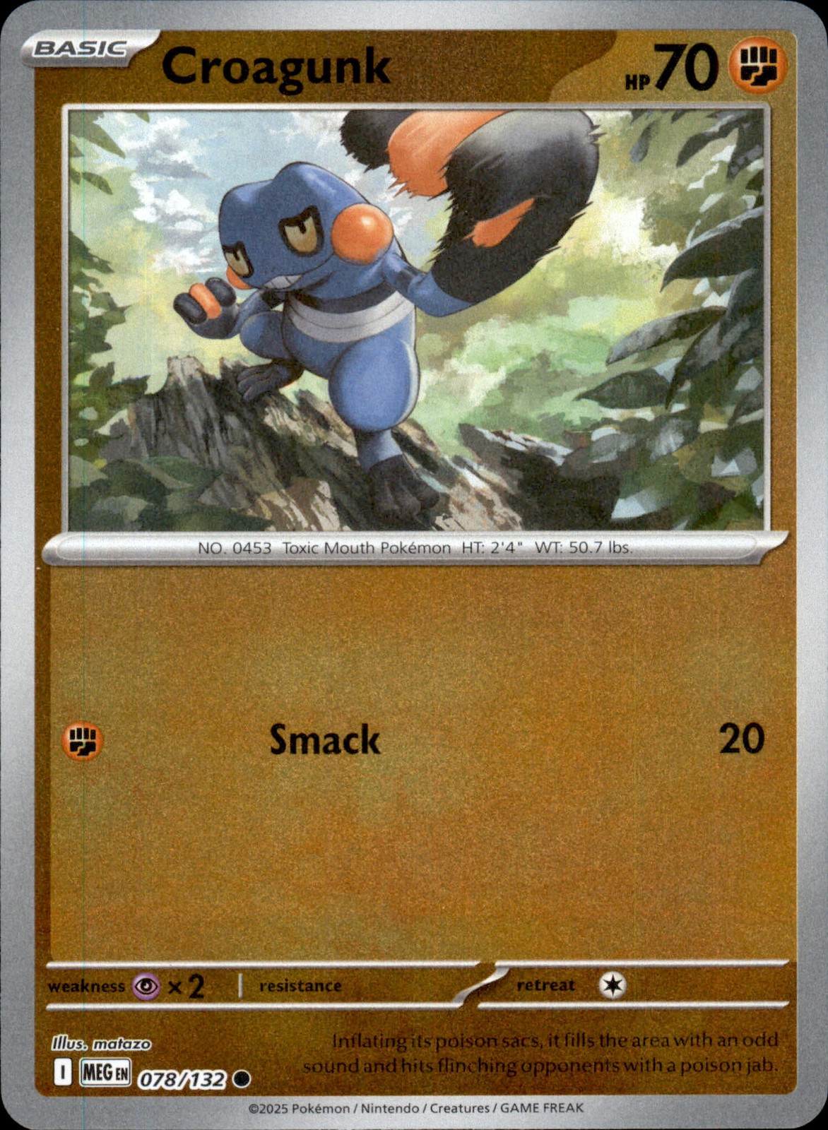 Croagunk 078/132 Common - Pokemon ME01: Mega Evolution NM
