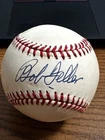 BOB FELLER 10 SIGNED AUTOGRAPHED OAL BASEBALL!  Indians!  HOF!