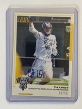 CJ Kirst 2025 Premier Lacrosse League PLL Flagship Yellow Auto RC Card #10/50