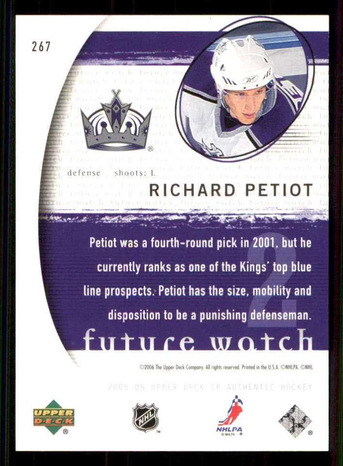 2005-06 SP Authentic Limited #267 Richard Petiot /100 - Image 2 of 2