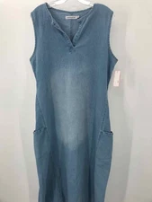 Pre-Owned Misslook Blue Size 2XL Denim Shift Maxi Sleeveless Dress