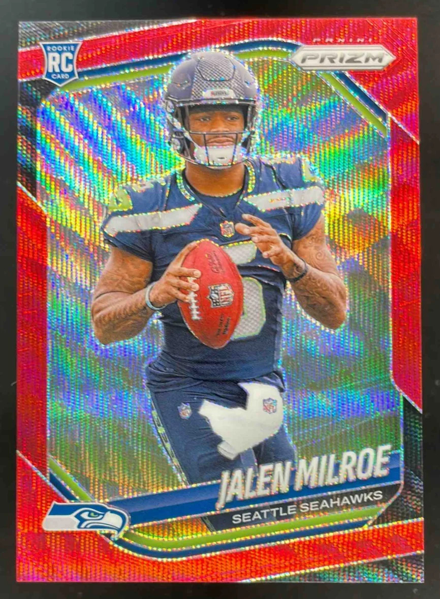 2025 Panini Prizm Red Wave Prizm #317 Jalen Milroe RC /149