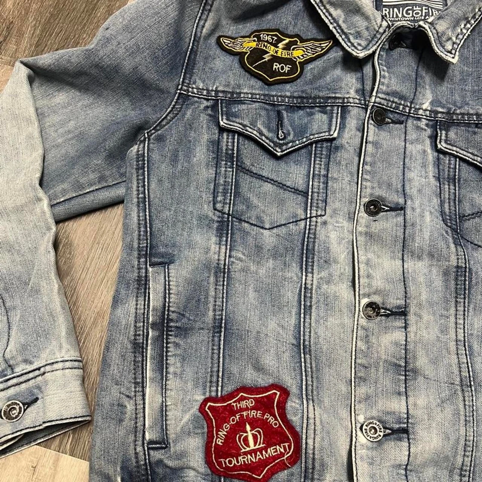 Ring Of Fire Patched Denim Jacket image 3