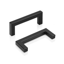 PINLIN 19 Pack Black Square Kitchen Handles Cupboard Handle 76mm Door Pulls