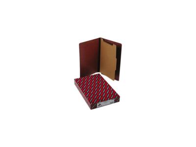 Smead 29855 Pressboard End Tab Classification Folders, Legal, Four-Section, Red,