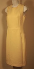 CALVIN KLEIN Women's Yellow Sleeveless Scoop Neck Exposed Back Zip Sheath Dre...