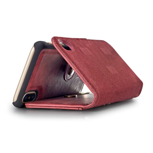 Funda billetera iPhone XS XR XS MAX MAX desmontable cuero y ranuras para tarjetas de cierre magnético - Imagen 19 de 29