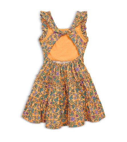 Polo Ralph Lauren Girls Floral Print Jersey Dress Little & Big Kid Orange New - Picture 2 of 4