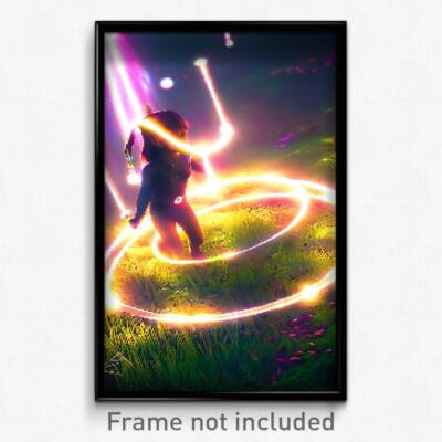Pixel Art Poster - Marvelous Fairy Ring (8 Bit Psychedelic Video Game Print)