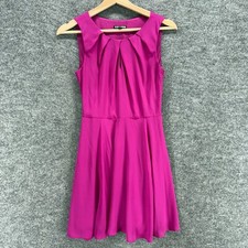 Express Dress Women 0 Pink Shift Midi Sleeveless Round Neck Solid Casual