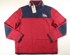 FAT FACE AIRLIE USA YOKE ZIP NECK COTTON PULLOVER SWEATSHIRT RED 977278 MEN 2XL