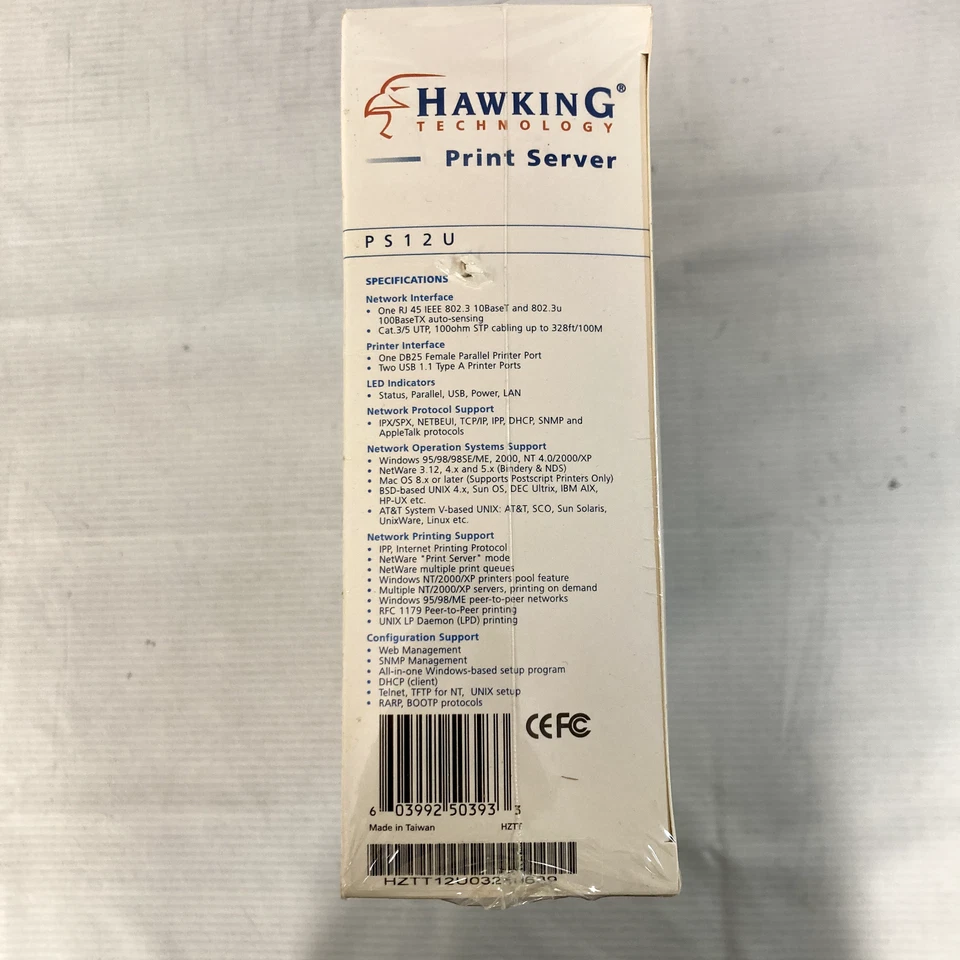 Hawking Technology PS12U Internet Print Server 3-Port, 2x USB, 1x Parallel NIB - Image 4 of 4