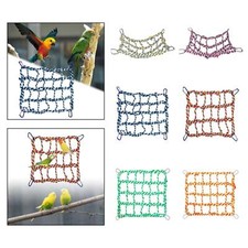 Pet Hanging Hammock Bird Rope Net with 4 Hooks Habitat Decor Activity Toy Rat