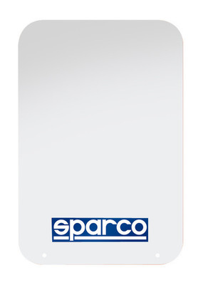 Sparco Universal Mud Flaps White with Blue/White Logo Set of 4 Car/Truck/SUV NEW
