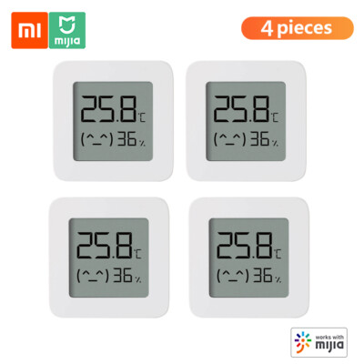 4PCS Wireless BT Thermometer Hygrometer 2 Temperature Humidity Sensor White V7C6