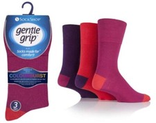3 Pairs Mens Gentle Grip® Honeycomb Top Soft Non Elastic Diabetic Socks 6-11 UK