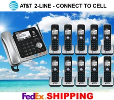 AT&T TL86109 2-LINE DECT 6.0 PHONE SYSTEM - BLUETOOTH - 10 CORDLESS - BRAND NEW