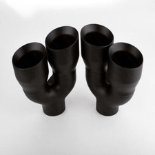 Black Quad 4 Out Exhaust Tips 3 In Staggered Slant Dual Wall Stainless Steel Black Quad 4 Out Exhaust Tips 3 In Staggered Slant Dual Wall Stainless Steel
