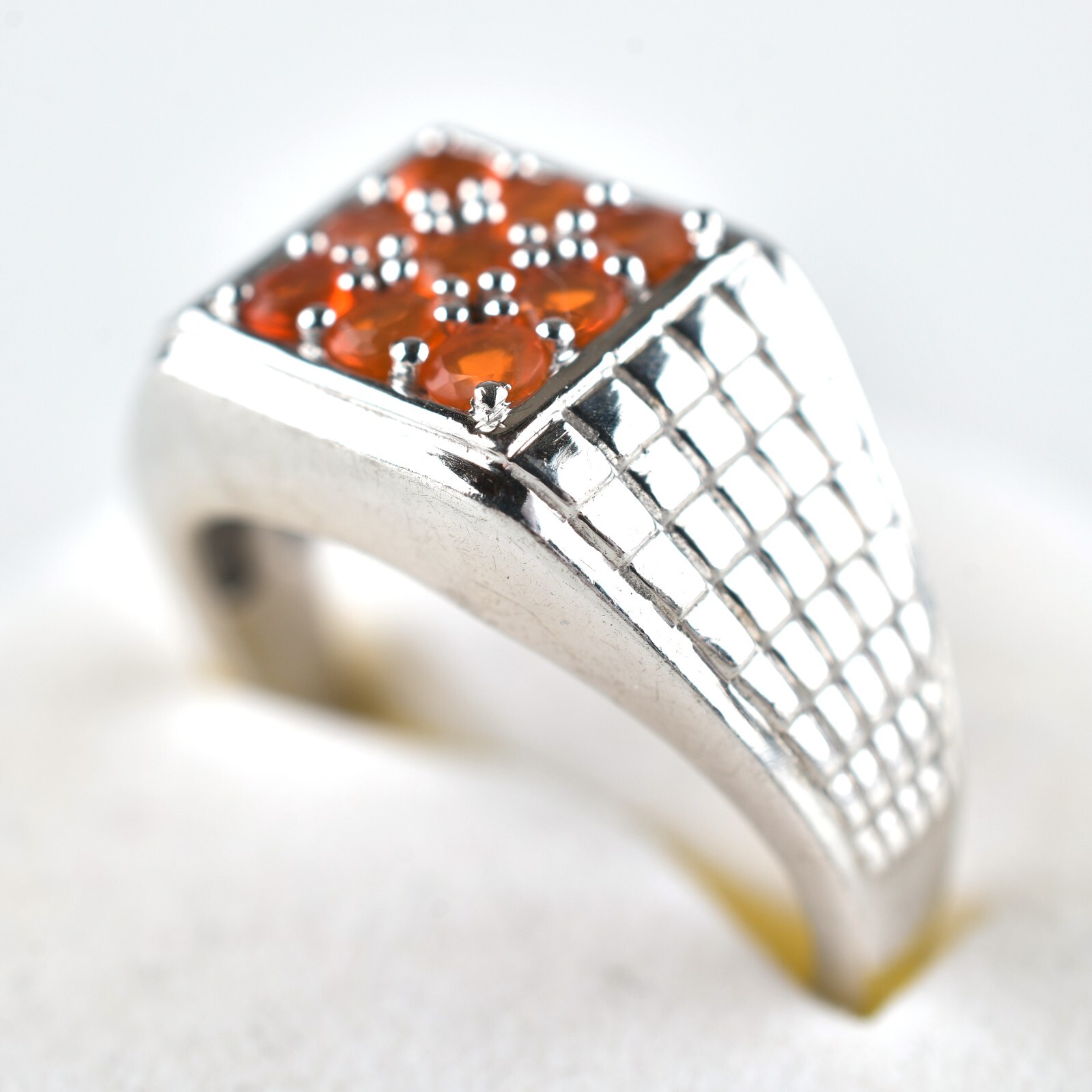 Sterling Silver Trillion Cut Lab Ruby Red Stone R… - image 6