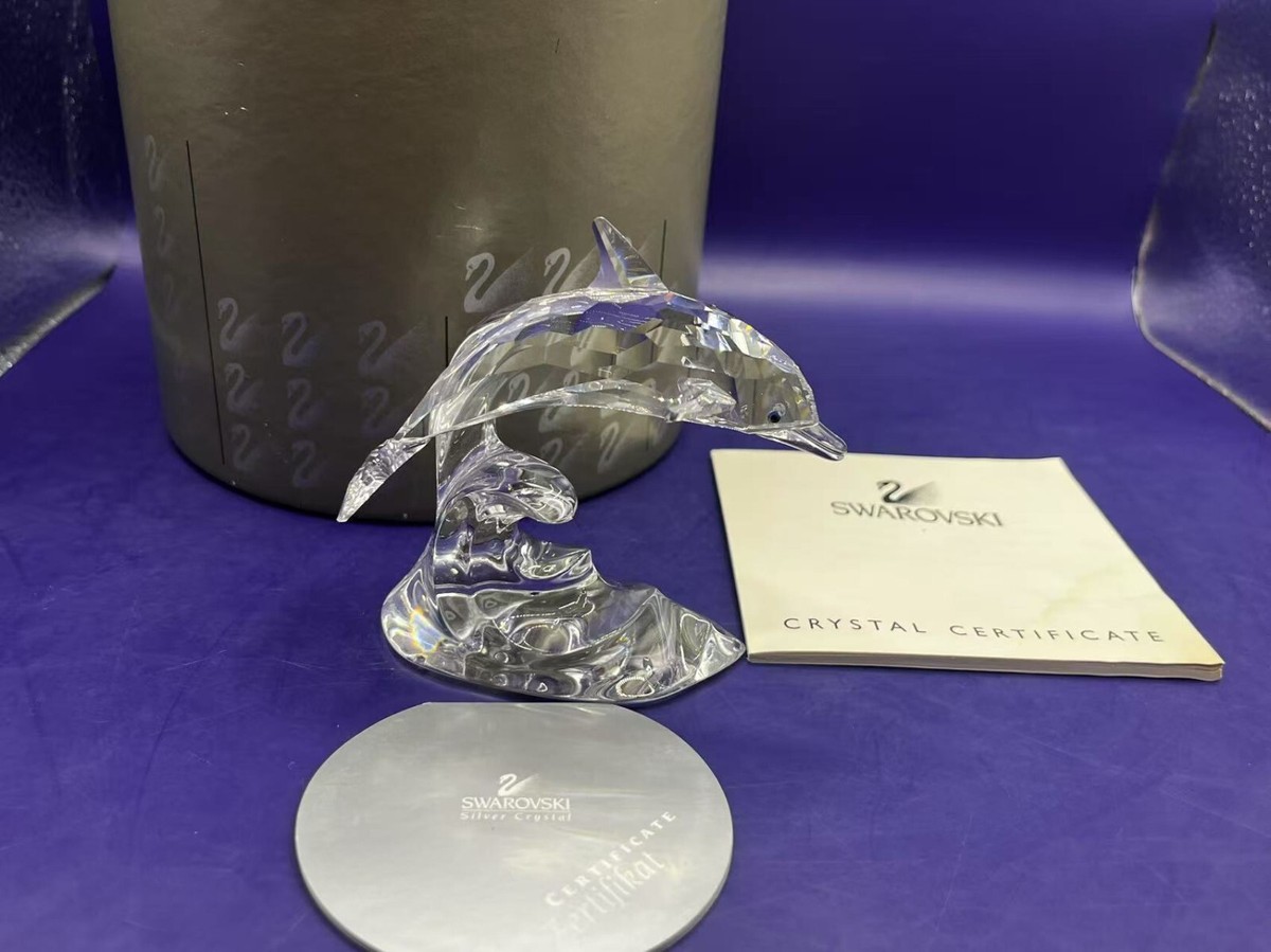 Swarovski Crystal Figurine Dolphin On Wave #190365 w/box Retired