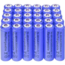 30PC AA 2A battery batteries Bulk Nickel Hydride Rechargeable NI-MH 3000mAh 1.2V