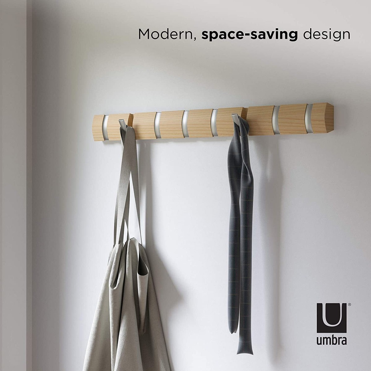 Umbra Flip 8-hook Wall Mounted Floating Coat Rack – Modern Sleek