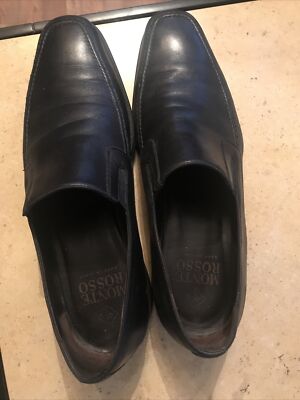 Monte Rosso Leather Slip On Loafers Men\'s Shoes Made in Italy Monte Rosso Brown Leather Slip On Loafers Men Dress Shoes  main image 2