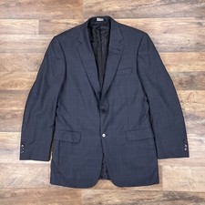 Jos A Bank Blazer Mens 41L Blue Plaid Wool Sport Coat Suit Jacket