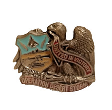Heavy Duty Belt Buckle -United in Victory - Operation Desert Storm - Made in USA