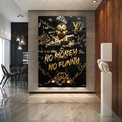 WANDBILD MICKEY MOUSE WAFFEN GOLDEN ,KUNST MARKE LV ACRYLGLAS ,LEINWAND POSTER