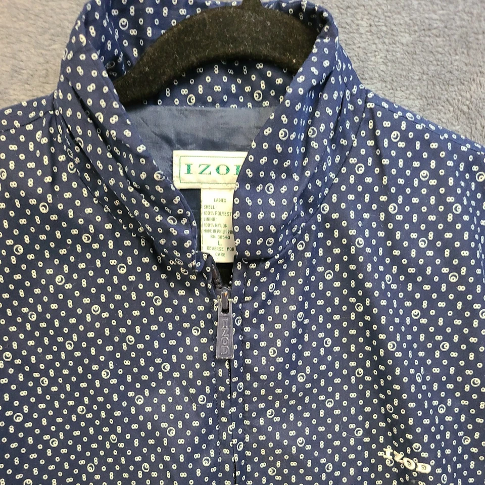 Chaqueta exterior de golf Izod grande azul con cremallera completa para mujer Foto 2 de 4