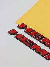 For Charger Challenger HEMI Fender Badges R/T Symbol Nameplate-Black Red