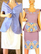 VTG 50s and 80s style lined silk skirt sets, size M