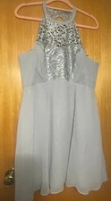 Coast grey/silver party/prom dress size UK 18