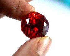 Superb Huge Red Color Zircon Round Cut 48.05 Ct Cambodian Natural Loose Gemstone