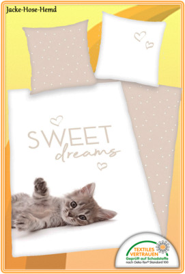 Katze Kätzchen Bettwäsche Young Collection Kater Sweet Dreams Gr. 135x200cm NEU