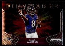 2020 Panini Prizm #6 Lamar Jackson Fireworks Baltimore Ravens