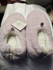 Ladies 1 Pair Pink Cozy Slipper Socks With Grippers Size M/L 8-10 NWT. T129