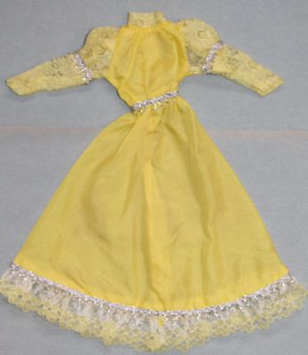 *VINTAGE BARBIE SIZE HANDMADE TAFFETA GOWN--EXCELLENT