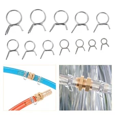  250 Pcs Double Wire Tube Hose Clamp Pipe Clamps Automotive Spring Clips