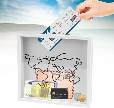 BRANDED Adventure Archive Box, Memory Box Frame, Wood Shadow Box Frame, Whit