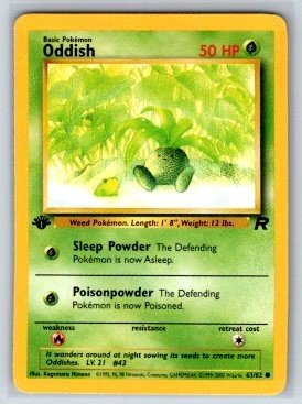 Oddish 1st Edition Common Team Rocket 63/82 NM