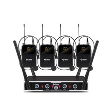 D Debra Audio Pro DU4004 UHF 4 Channel Wireless Microphone System with Lavali...