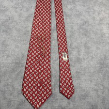 Vintage Gucci Silk Tie Red Paisley GG Logo Made In Italy 58  Designer Tie