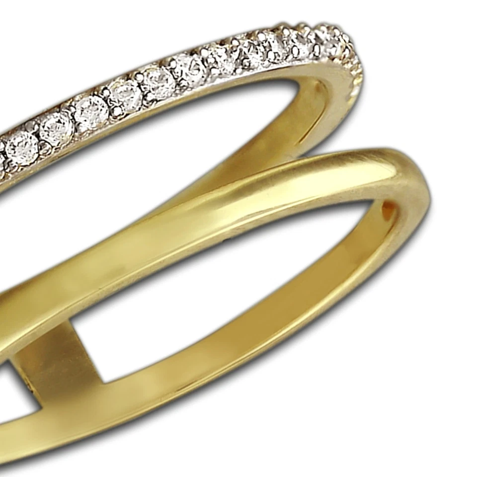 GoldDream 8 Karat Gold Doppel Ring Gr.56 Zirkonia 333er Gelbgold GDR505Y56 - Bild 4 von 4