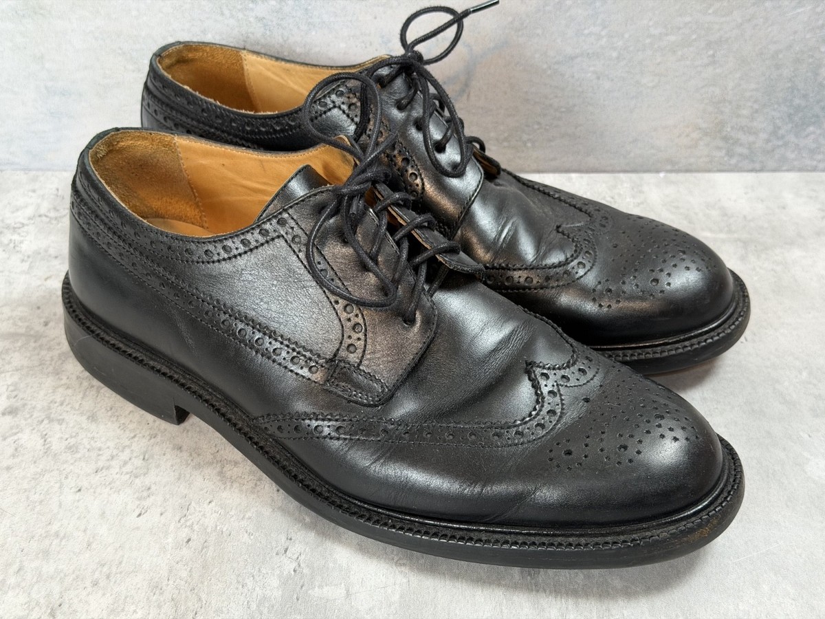 J Crew Wingtip Derby Brogue Size 10 Black Italian Leather  display picture 1
