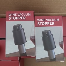 Set Of 2 Wine Pump Vacuum Stoppers,wine Saver Vacuum Pump Stopper - Black