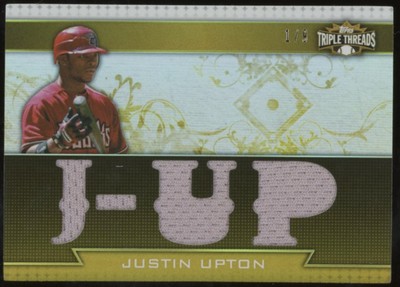 2011 Triple Threads ''J-Up''  G/U Jersey Relic #TTR-101 Justin Upton Emerald 1 /9