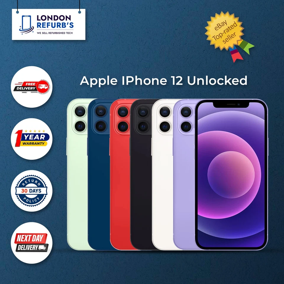 Apple iPhone 12 64GB 128GB Unlocked All Colours Excellent Condition Grade A, photo 1 of 2