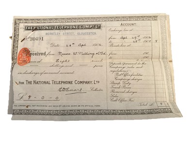1904 - The National Telephone Company Ltd - Gloucester-Billhead & Quittung